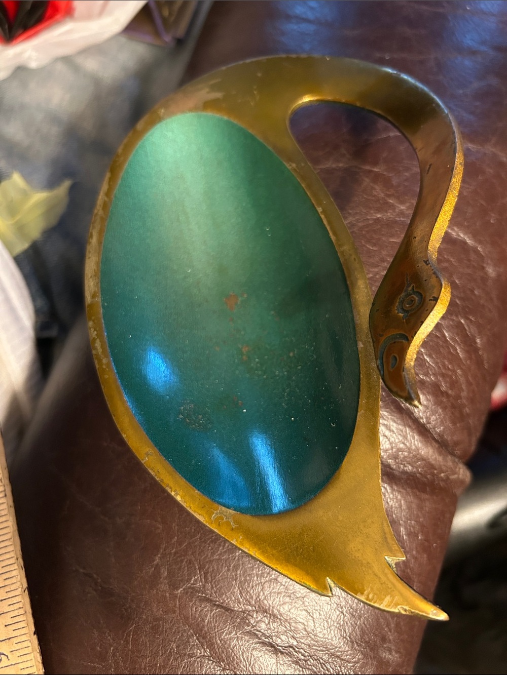NAK Gold-Tone Swan Bracelet with Teal Inlay
